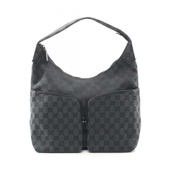 Gucci Handbags - GUCCI Gray Leather Shoulder Bag